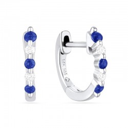 Luvente Sapphire & Diamond Huggie Earrings