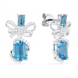 Luvente Blue Topaz & Diamond Earrings