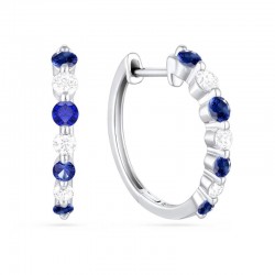 Luvente Sapphire & Diamond Huggie Earrings