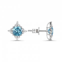Luvente Blue Topaz & Diamond Earrings