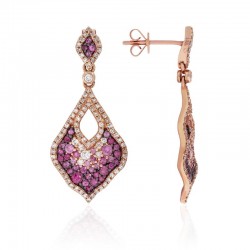 Luvente Pink Sapphire & Diamond Earrings