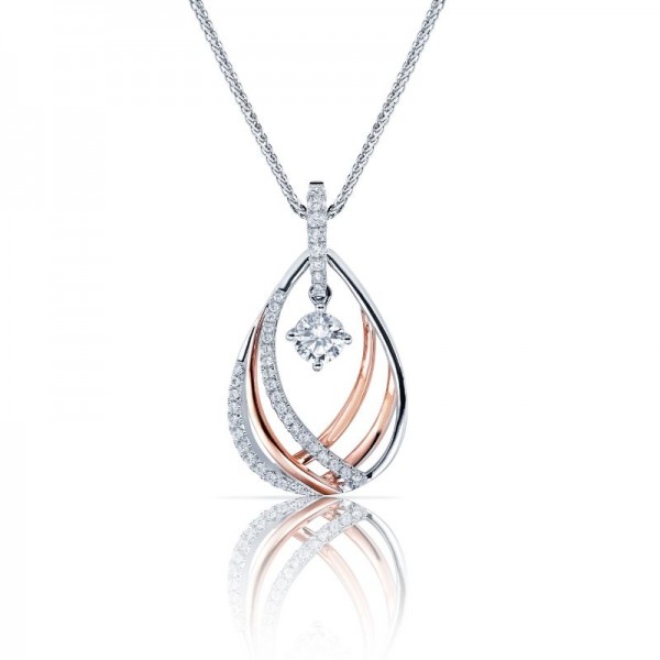 18KWR .20ctw Diamond Pendant