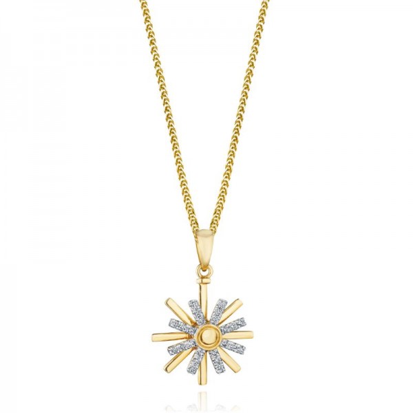 18KY Diamond Spinner Pendant