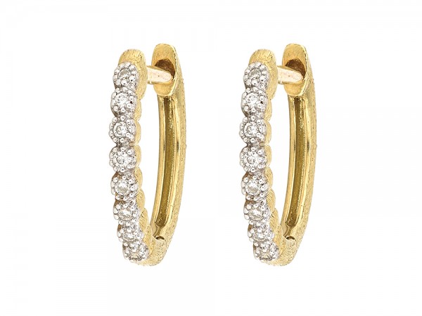 18KY Delicate Provence Champagne Hoop Earrings