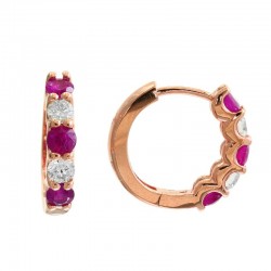 14KW Diamond & Ruby Earrings