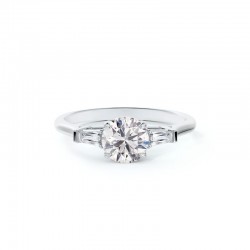 De Beers Forevermark Accent™ Engagement Ring with Tapered Baguette Sides