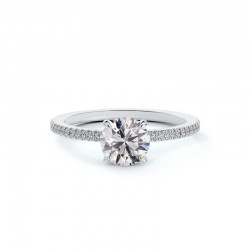De Beers Forevermark Micaela's Simply Solitaire Round Engagement Ring with Diamond Band