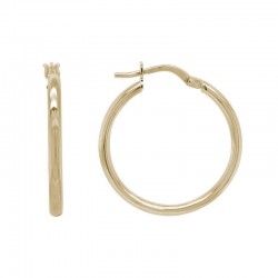 14KY Round Tube Hoop Earrings