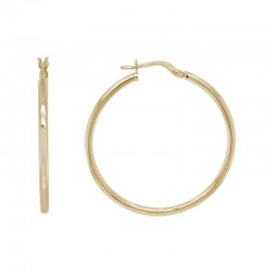 14KY Round Tube Hoop Earrings