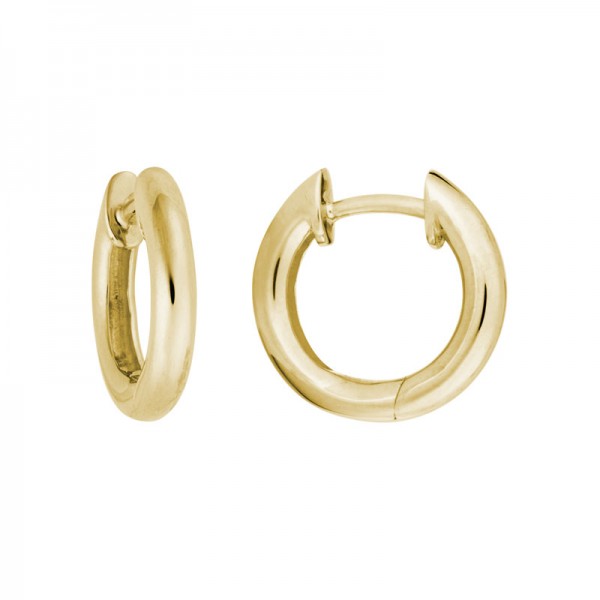 14KY Rounded Edge Hinged Hoop Earrings