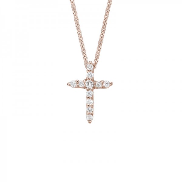 14KR Diamond Cross Pendant