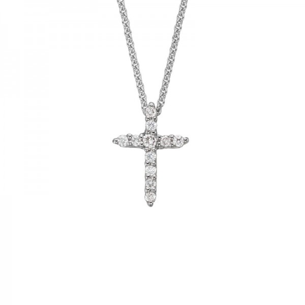 14KW Diamond Cross Pendant