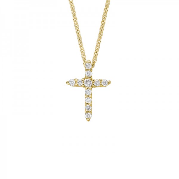 14KY Diamond Cross Pendant