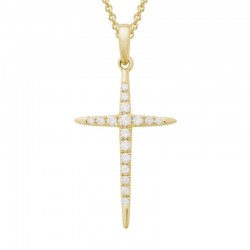 14KY Diamond Cross Necklace