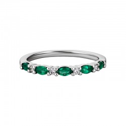 14KW Emerald & Diamond Band