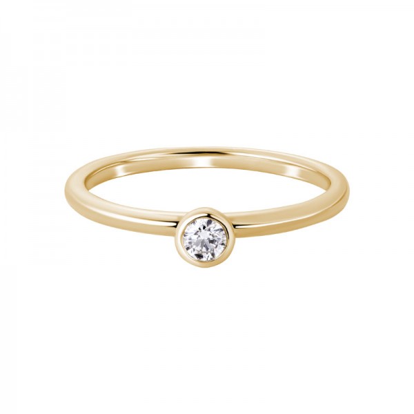14KY Round Diamond Ring