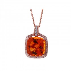 14KR Diamond & Citrine Pendant