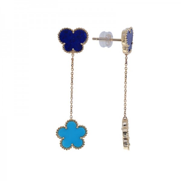14KY Lapis Lazuli & Turquoise Earrings