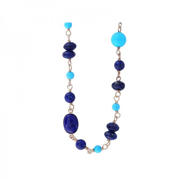 14KY Lapis & Turquoise Necklace