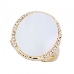 14KY Diamond & Mother of Pearl Ring