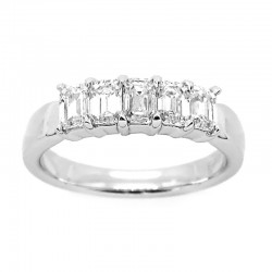 14KW 5-Stone Emerald Cut Diamond Band