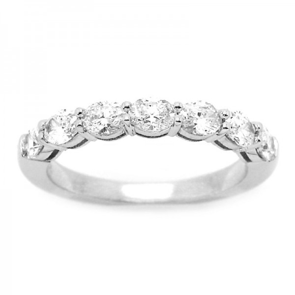 18KW 7-Stone Oval Diamond Wedding Band