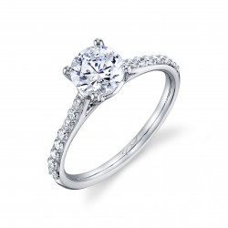14K White Gold Diamond Semi-Mount Ring