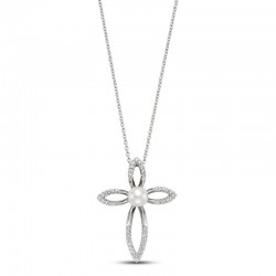 Diamond & Pearl Cross Pendant