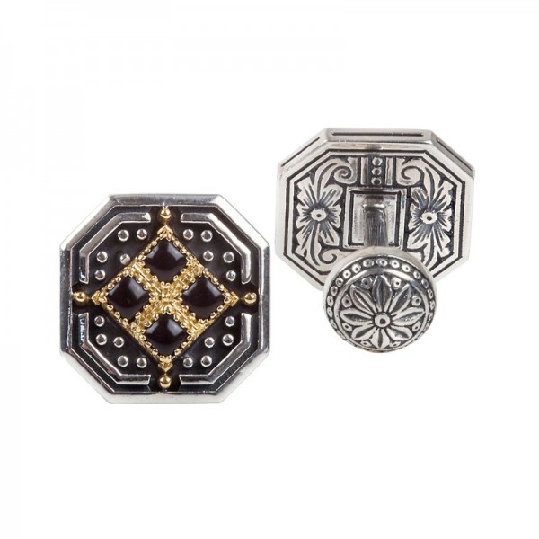 Sterling and 18KY Onyx Cufflinks