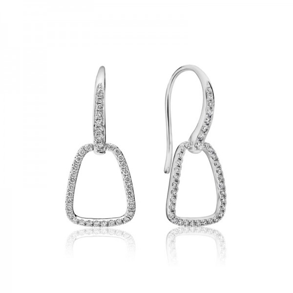14KW Artichoke-Hook Diamond Earrings
