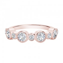 18K Rose De Beers Forevermark Classic Forever Bezel Diamond Ring