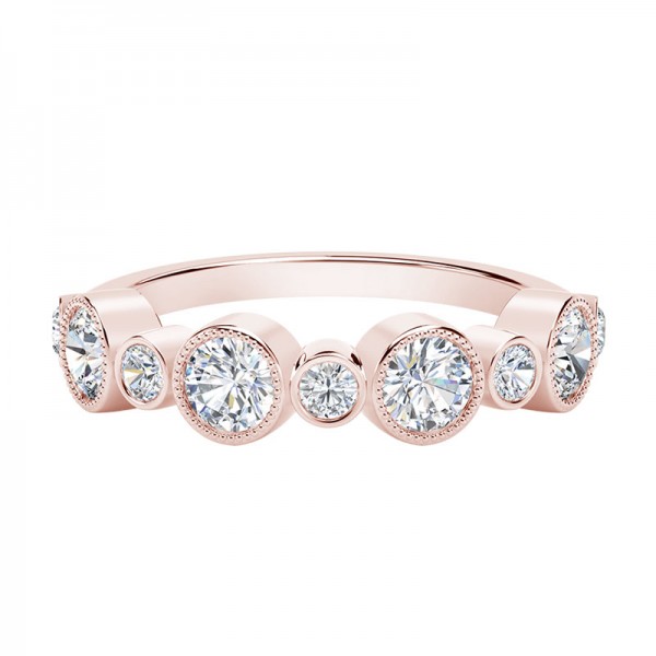 18K Rose De Beers Forevermark Classic Forever Bezel Diamond Ring