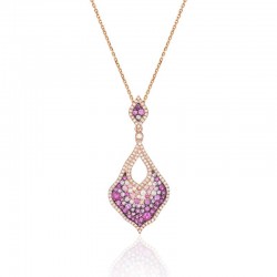 Luvente Pink Sapphire & Diamond Pendant