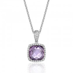 Luvente Amethyst & Diamond Pendant