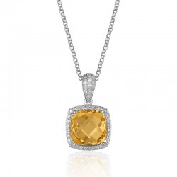 Luvente Citrine & Diamond Pendant