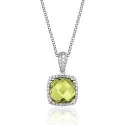 Luvente Peridot & Diamond Pendant