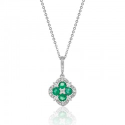 Luvente Emerald and Diamond Pendant