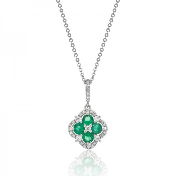 Luvente Emerald and Diamond Pendant