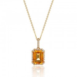 Luvente Citrine & Diamond Pendant