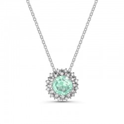 Luvente Peridot & Diamond Halo Pendant