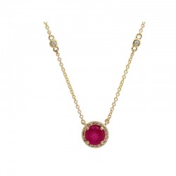 14KY Diamond & Ruby Pendant