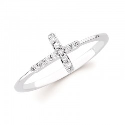 14KW Diamond Cross Ring