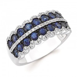 14KW Sapphire & Diamond Ring