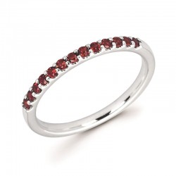 14KW Garnet Stackable Ring