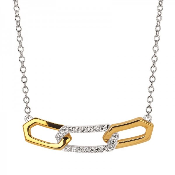 14KWY Diamond C Link Necklace