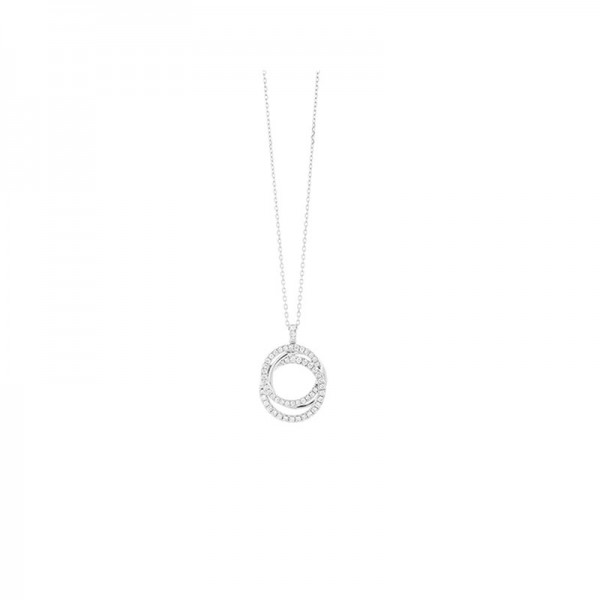 14KW Circle Diamond Pendant