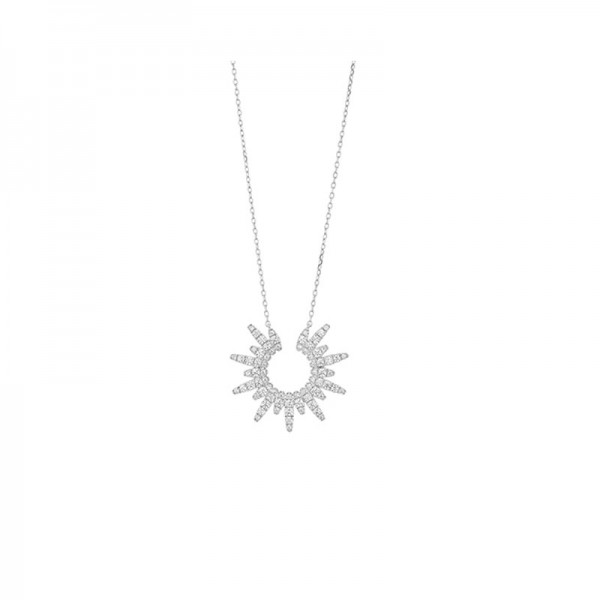14KW Sunburst Diamond Pendant