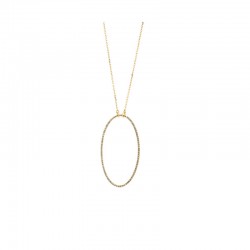 14KY Oval Diamond Pendant