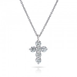 18KW .66ctw Diamond Cross Pendant
