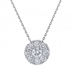 18KW 1.31ctw Diamond Illusion Pendant - Adjustable